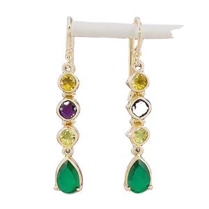 Nouveau 2024 Bijoux créatifs personnalisés Boucles d'oreilles en argent sterling 925 plaqué or avec pierres précieuses Accessoire pour femmes - Product Image 1