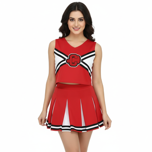 Ensemble d'uniformes de cheerleading personnalisés sublimés de haute qualité 2026, 100 % polyester respirant, tenue de pom-pom girl pour femme avec jupe plissée - Product Image 5
