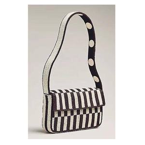 Bolso de Hombro Bordado a Mano con Diseño de Rayas, Correa Pequeña para Mujer, Uso Diario, Viajes y Oficina, Bolso de Hombro Multiusos - Product Image 1