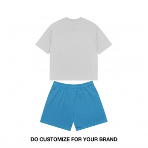 ZAINI Ensemble T-shirt et Short Homme en Jersey 100% Polyester Premium 240 GSM, Uni, Broderie Gaufrée et Logo Personnalisé, Respirant, Décontracté - Product Image 2