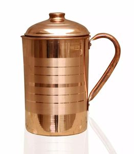 Ensemble de carafes en cuivre Premium Wellness Kitchen avec verres, export en gros, fabricant Inde - Product Image 2