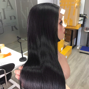 Prix usine 100% Vierge Vietnamienne Extensions de Cheveux Humains Super Double Dessiné Os Droite Dentelle Perruque en Couleur Gingembre - Product Image 6