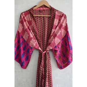 Robe Kimono en Soie Faite Main pour Femme, Longue, Imprimée, Sexy, pour Mariée, Nuisette Douce, Vêtement d'Intérieur, Robe de Nuit - Product Image 3