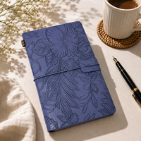 Cuaderno de Tapa Dura con Papel Floral Vintage A6, Cuaderno de Viaje Retro con Flores en Relieve, Bloc de Notas de Viaje con Bolsillo, Venta al por Mayor