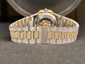Reloj de pulsera para hombre estilo Hip Hop, completamente cubierto de diamantes de moissanita, con esfera negra y movimiento automático - Product Image 4
