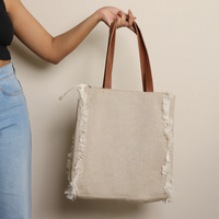 Nuevo Bolso Tote de Gran Capacidad para Mujer, Estilo Coreano, con Cuentas Bordadas, Diseño Personalizado, Cierre Abierto, Estilo Whimsy Art Craft (Todos los diseños)