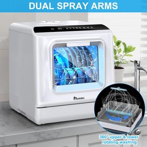 Lave-vaisselle de comptoir portable, pas besoin de raccordement, lave-vaisselle compact avec réservoir d'eau intégré de 5 litres, 5 programmes - Product Image 2