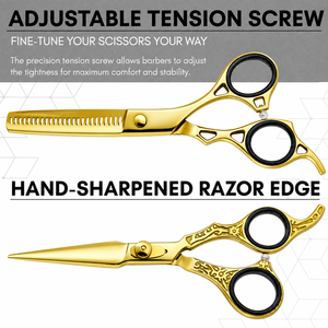 NYBL-55 5.5inch Straight <b>Left</b>-<b>handed</b> <b>Scissors</b> JAPAN 440C Sharp 58-59HRC Hardness Stainless Steel Handle Barber Shears Hair 28 - Product Image 2