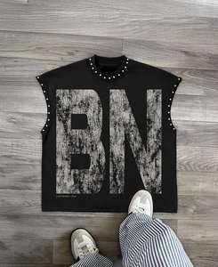 เสื้อกล้ามถักสไตล์วินเทจพิมพ์ลายตามสั่งสำหรับผู้ชาย เสื้อยืดลำลองแนวสตรีทแวร์สำหรับผู้ชายและผู้หญิง พร้อมบริการ DDP - Product Image 2