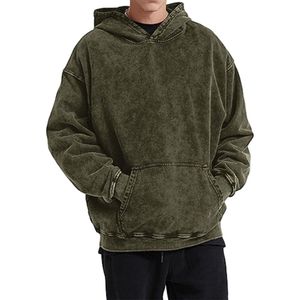 Sudadera Clásica Vintage con Capucha, Estilo Oversize, Lavado Ácido, de Felpa, para Uso Diario, Casual y Streetwear - Product Image 3