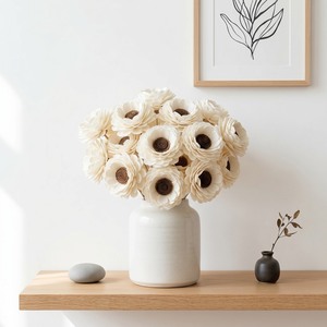 VADEE SOLA WOOD FLOWER White Ranunculus Style <b>Reed</b> <b>Diffuser</b> Flower Bundle Replacement Handmade Sustainable Dried <b>Reed</b> <b>Diffuser</b> - Product Image 2