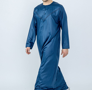High Quality Muslim Jubba Robe <b>Thobe</b> Casual <b>Men</b> Floor Length Long Sleeve Breathable Lightweight Polyester for Sale - Product Image 4