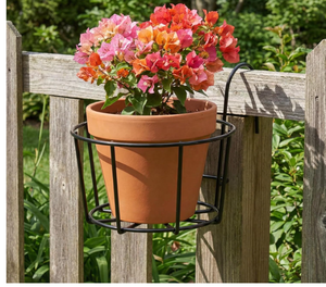 Support de pot de fleurs suspendu en métal pour balustrade de balcon, support de jardinière Gamla, support de pot d'intérieur/extérieur, support de plantes robuste - Product Image 2