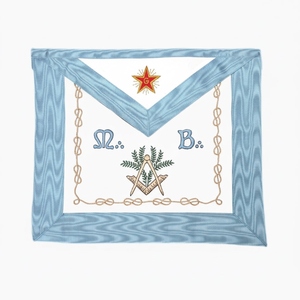 Tablier de Maître Maçon à bords droits, Rite Français, broderie professionnelle à la machine, dentelle, épingle de sûreté, qualité supérieure, cérémonial maçonnique - Product Image 4