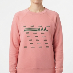 New Design Custom <b>Pink</b> Crew Neck Front Logo Long Sleeve 180g Silk Screen Printed Letter Printed Greek Knitted <b>Sweatshirt</b> Women's - Product Image 3