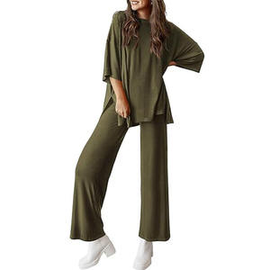 Conjunto Deportivo Informal de 2 Piezas para Mujer, en Algodón Sólido, con Sudadera y Pantalones Deportivos, Corte Holgado, Ecológico - Product Image 6