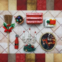Miniature 1:12 meubles de noël bois plastique argile bricolage jouets pour maison de poupée décoration artisanat asiatique