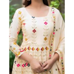 Robe Anarkali avec broderie de sequins, combinaison de fête pour tenue de fête - Product Image 6