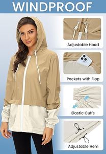 OEM Color Block Windbreaker <b>Jacket</b> Manufacturer Women's Lightweight Sports Windbreaker <b>Jacket</b> Waterproof Hooded Windbreaker - Product Image 5