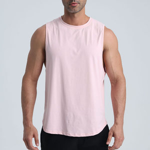 INTENTION SPORTS OEM Venta al por Mayor Chaleco Deportivo Transpirable 100% Algodón para Hombre, Chaleco Informal de Punto para Gimnasio, Talla Grande, Color Sólido, 160g - Product Image 2