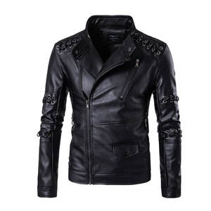 Chaqueta de Motociclista de Cuero PU para Hombre, de Moda, con Cierre, Bolsillos Impermeables, Estilo Casual, Ajustada, Popular para Invierno - Product Image 4