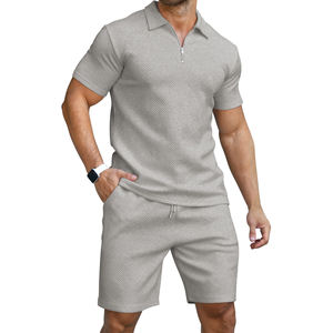 Ensemble de sport d'été pour homme, polo assorti, short, ensemble 2 pièces, vêtements décontractés, ensembles courts slim pour homme - Product Image 1