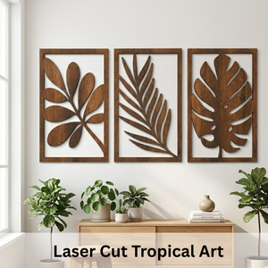 Arte de Pared con Hojas Tropicales, Decoración de Pared de Madera, Arte de Pared de Madera Cortado con Láser, Decoración de Pared de MDF |   Decoración de Pared con Diseño de Selva, Arte Botánico para Pared - Product Image 5