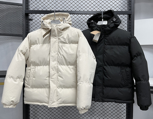 Chaqueta Acolchada con Capucha para Hombre Bigwood Sports, Estilo Urbano de Invierno, Gruesa, Resistente al Viento, de Poliéster/Algodón, con Cierre y Cuello Alto, Logotipo Frontal - Product Image 1