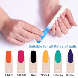 3pcs Crystal Glass Double Sided Nail <b>File</b> <b>Case</b> Washable Green 15cm 100 Grit Reusable Mini Nail Care Tool Straight Pattern - Product Image 5