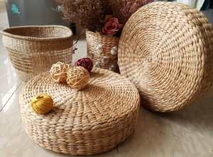 Taburete de jacinto de agua, cojín de suelo, tapetes decorativos y adornos para el suelo, 100% jacinto de agua natural, ecológico. - Product Image 5