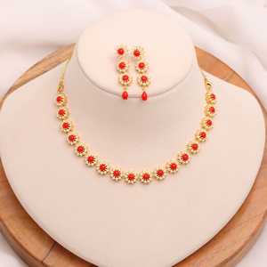 Teardrop <b>Necklace</b> Set 22K Gold Plated Brass Pear Shape CZ Diamond Look Purple Amethyst Stone Jewelry Set for Wedding Party Wear - Product Image 1