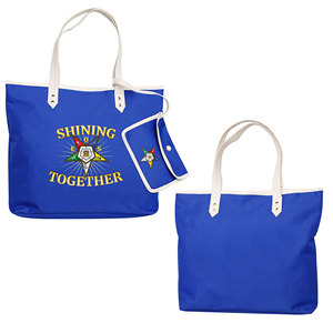 กระเป๋าช้อปปิ้งสีน้ำเงินลาย Blue OES Shining Together Order of the Eastern Star Journal แบบสั่งทำพิเศษ - Product Image 1