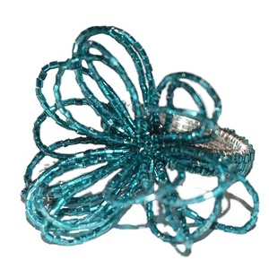 Hotel party decoration zinc alloy <b>beaded</b> napkin ring wedding celebration - Product Image 1