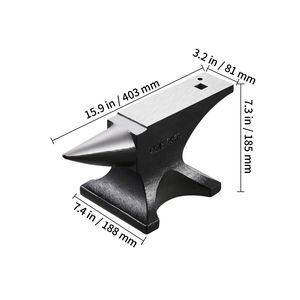 Incudine a corno singolo in acciaio fuso ad alta durezza, robusta, da 55 libbre, per fabbri, da banco - Product Image 4