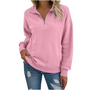 Sudaderas Oversize para Mujer al por Mayor con Cierre de 1/4, Ropa de Otoño, Estilo Casual y Holgado, Cómodas, 100% Algodón Felpa - Product Image 6