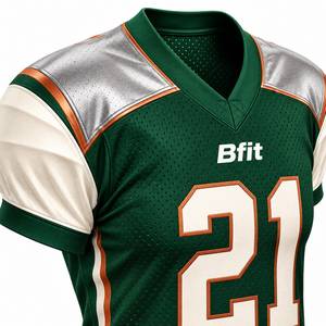 Custom Sublimation Printed Mesh American Football Jersey Set V <b>Neck</b> Short Sleeve Quick Dry Breathable 100% Polyester UPF 50 - Product Image 5