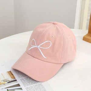 Gorra de Béisbol Unisex de 6 Paneles, Algodón, Bordado de Lazo, Ajustable, Casual, para Primavera/Verano, en Blanco, Rosa, Azul y Marrón - Product Image 6
