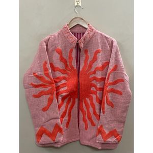 Bohemian TNT Suzani Cotton Embroidered Short <b>Jacket</b> Windproof and Breathable Floral Design Coat Gift for Her/Mom - Product Image 6