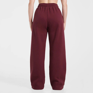 Pantalon de survêtement en molleton pour femme, coupe large, taille élastique, longueur intégrale, décontracté, qualité supérieure, vente en gros, personnalisable - Product Image 2