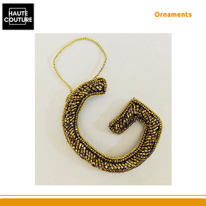 Adornos Festivos Colgantes Bordados a Mano de Origen Indio - Cuentas en Forma de Letra G Bordadas por Ambos Lados a Bajo Precio - Product Image 4
