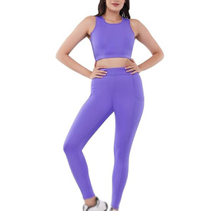 Ensemble de vêtements de sport pour femmes, soutien-gorge de yoga personnalisé, leggings, ensemble de deux pièces pour la remise en forme, l'entraînement en salle de sport - Product Image 6