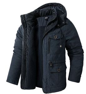 Chándal Deportivo de Invierno para Hombre, de Tela Resistente de Poliéster/Algodón, Chaqueta con Cremallera Completa, Transpirable, Color Sólido - Product Image 5