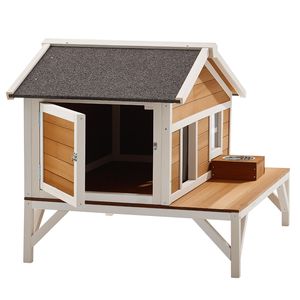 Casa para Gatos con Plataforma Grande y Aislamiento Completo de Espuma, Refugio Elevado para Gatos, Impermeable, de Madera, para Gatos Silvestres - Product Image 6