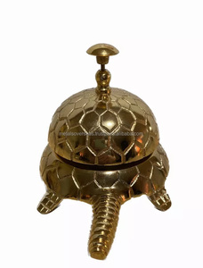 Campana de escritorio con forma de tortuga pulida de latón Vintage, campana de recepción para oficina de Hotel y decoración del hogar con precio al por mayor - Product Image 3