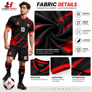 Ensembles d'uniformes de football personnalisés en gros – Maillots et shorts de football respirants, tenues de sport personnalisées pour clubs et écoles - Product Image 5