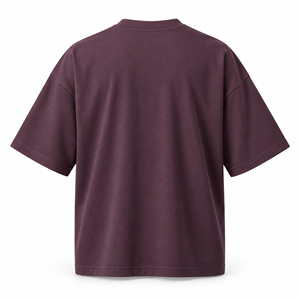 T-shirt décontracté à manches courtes pour homme, coupe ample, rouge uni, col rond - Product Image 4