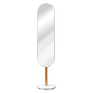 unique Wood Frame Floor Mirror with <b>Stand</b> Base Perfect For Home <b>Corner</b> Decor Fills Empty <b>Corners</b> With Style And Functionality - Product Image 1