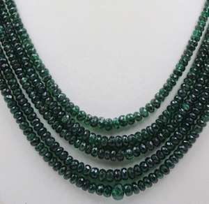 Collar Rondelle facetado de Esmeralda de Zambia Natural de alta calidad, cuentas de piedra de 3-5mm de alto - Product Image 5