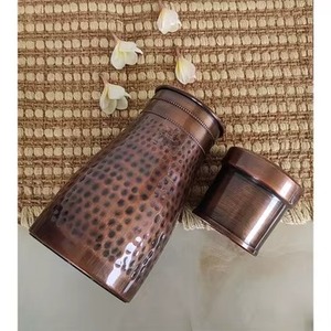 Bouteille d'eau en cuivre pur martelé, finition émaillée, écologique, faite à la main, article cadeau, vente en gros - Product Image 3