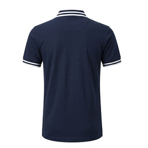 Polo casual de golf de manga corta con cuello y puños con ribete blanco, camiseta de tenis de verano, polo ajustado con contraste. - Product Image 3